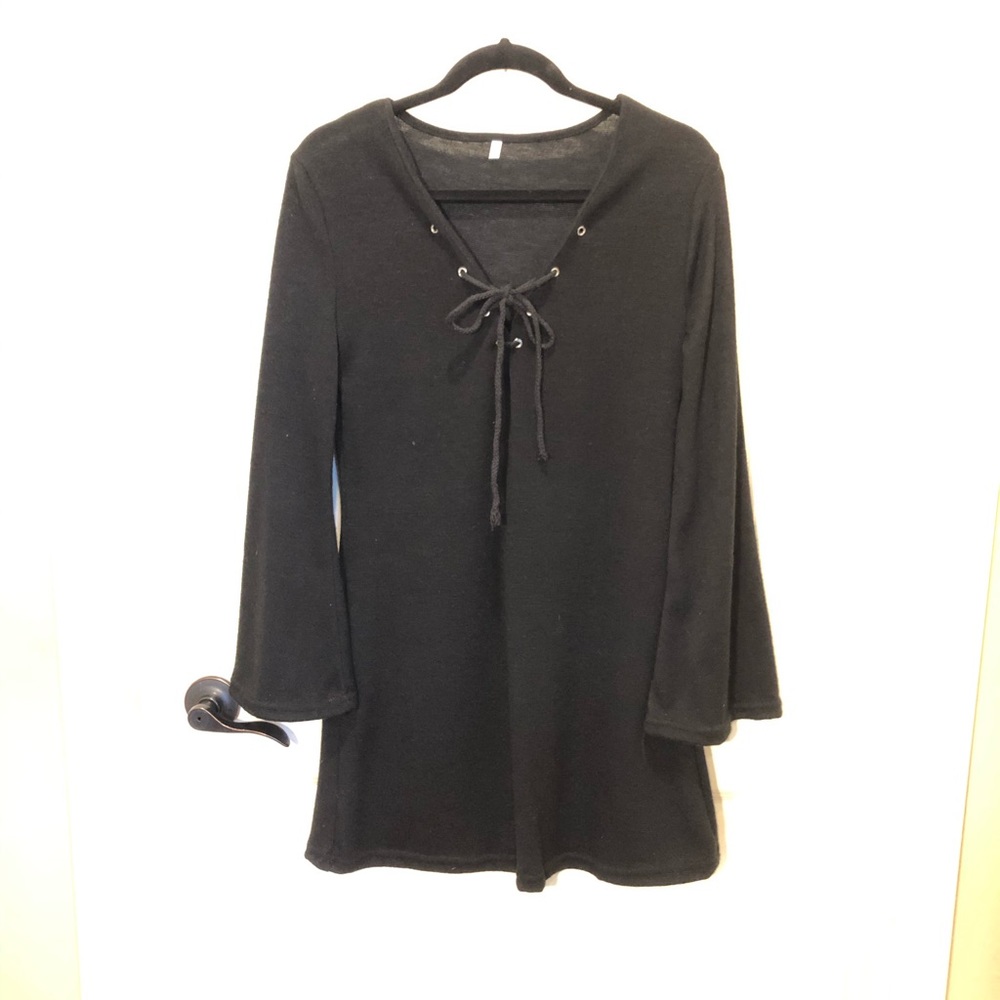 Black shirt with angel wing sleeves